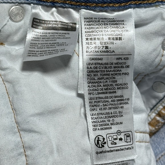 Levi's 501 Premium Jeans Womens 27x32 Distressed Repaired Button Fly Classic - Picture 7 of 16